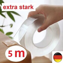 5m Nano Tape Band Klebestoff Doppelseitiges Klebeband GEL Nano Verpackband Stark