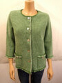 GEORG MAIER Handmade Strickjacke Gr.XL 42 Cardigan 3/4 Arm Grün Creme 369€