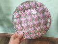Porzellan Platte Teller 25cm Groß Vintage Keramik Rose Blumen Retro