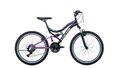 LUCHS Mountainbike Aura 24" Zoll Damen & Mädchen Fahrrad MTB Fully Schwarz/Lila