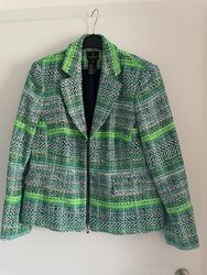 Madeleine Jacke Blazer Boucle Gr. 42 grün/blau/multi  Neu, ungetragen