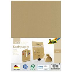 FOLIA Kraftpapier Tonpapier DIN A4 120g 100 Bogen natur braun