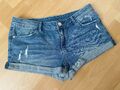 REVIEW Jeans Hotpants Denim Shorts Kurze Hose Hot Pants Gr. S Used Jeansblau