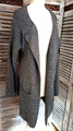 Damen Italy Mantel Strick Z222Y Gr.  L Grau Strickjacke Lang Taschen