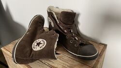 Neuwertig: Converse All Star Chuck Taylor EUR 41 in braun mit Fell - Chucks