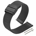 12|14 |16 |18 |20 |22mm Schwarz Milanaise Edelstahl Mesh Uhrenarmband Stifte DE