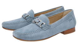 Sioux Mokassin CAMBRIA Blau Leder Slipper Halbschuh Freizeit Ballerina 68564