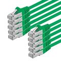 10 x 0,5m CAT.5e F/UTP Kabel geschirmt grün Patchkabel LAN DSL Netzwerk Ethernet