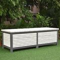 Kissenbox 140CM Auflagenbox Grau Auflagentruhe Holz Gartentruhe Gartenbox