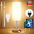 Nachttischlampe Touch Dimmbar Holz Tischleuchte LED Tischlampe Dimmbar Modern DE