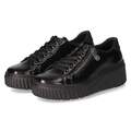 Rieker Damen Low Sneaker Schwarz Leder Lackoptik Wechselfußbett rutschhemmend