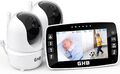 GHB Babyphone mit Kamera 4,3 Zoll Babyphone 350° Rotation Nachtsicht Videokamera