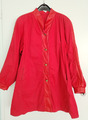 Damen Jacke Gr. 36 / 38 / 40 / S / M Baumwolle mit echt Leder Rot