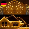 Brizlabs 240 LED Weihnachtsbeleuchtung Außen Eisregen Lichterkette Warmweiß Lich