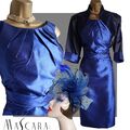 Mascara Gr. 14 blau Kleid & Jacke mit Fascinator Mutter der Braut Rennen