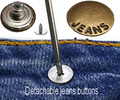 17 mm abnehmbare Jeans Knopf Schraubverschlüsse mit Stiften Reparatur Denim Jacken