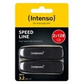 INTENSO Speed Line 2er Pack USB-Stick, 128 GB, 70 MB/s, Schwarz