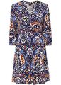 Tunika-Kleid aus nachhaltiger Viskose Gr. 40/42 Creme Blau Casual-Dress Neu