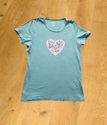 Mädchen T-Shirt mit Wendepailetten TCM , grün , Gr.134 - 140, Top Zustand 