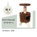 TB038 Kratzbaum  f. Katzen, 28x28x66, plus 3 x Katzenspielzeug kostenlos