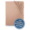 Spannbettlaken 200x200 Beige Hell-Braun Kamel Muskat Wasserbett Boxspringbett