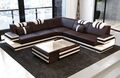 Ledercouch Ecksofa LED Sofa Leder USB Ledersofa Grau Weiß Eckcouch Ragusa L Form