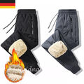 Herren Thermo Fleece Gefüttert Warm Lang Hose Dick Freizeit Jogginghose Winter