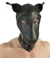 Hund Maske Dog Mask Hood Kopfmaske Leder-Imitat NEU 