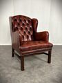 Chesterfield Ledersessel Vintage Ohrensessel Dutch Wing Design Sessel