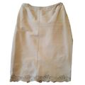 GÜUCCI Maxi Leder Rock In Beige Gr. IT 40 INT S 