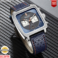 Herrenuhr Monaco Chronograph Kaliber 12 Hommage Quarz Lederband Blau 2024