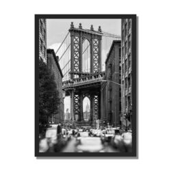 Wandbild New York City Manhattan Bridge II 50 x 70 cm - Bild mit Rahmen 