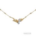 Lapponia Collier Gelb, Weißgold 585 / 14K mit 0,18ct Diamant