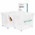 Novaliv 2x XXL Aufbewahrungsboxen ohne Deckel Groß 80L transparente nestbar s...