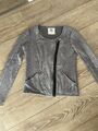 Vero Moda Damen Strickjacke Bikerjacke grau Used Look Gr. S 36