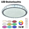 RGB LED Deckenleuchte Dimmbar Deckenlampe Sternenhimmel Wohnzimmer Fernbedienung