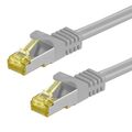 1/ 10 Pack RJ45 Patchkabel S/FTP PiMF m. CAT7 Rohkabel Kabel LAN grau 0,25m- 30m