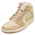 Nike Air Jordan 1 Mid Se modische Damen-Turnschuhe in Hellbraun – 9 UK