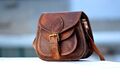 Handgefertigte braune Damen-Kuriertasche aus Leder im Vintage-Look Handtasche...