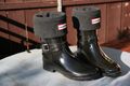 Original Hunter Stiefel Gr. 38 mittelhoch schwarz mit Fleece Stiefelsocken TOP