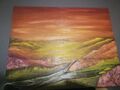 Dartmoor Dream Valley Sonnenuntergang Landschaft Ölgemälde auf Leinwand signiert 20 Zoll x 16 Zoll