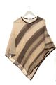 CASHMERE Poncho Damen braun-creme-schwarz Casual-Look