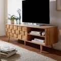 TV Schrank FineBuy Lowboard 160x51x40cm Holz Eiche Fernsehkommode Fernsehschrank