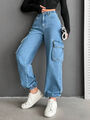 COTTNLINE Damen-jeanshose Mit Cargotaschen,Gr.40,eher 36,Bundweite 33-38 cm