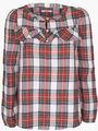 TOM TAILOR Bluse Flanell Karo Hemd Kariert Rot Weiß Gr 38 NEU 