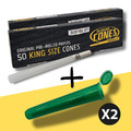 100x Original Cones King Size vorgerollte vorgedrehte Hülsen + 2 Tubes Konisch