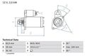 Starter, Anlasser original BOSCH Werksaustausch 0986017260 für Mercedes-Benz, VW