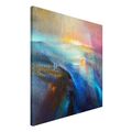 Leinwandbild Wandbild Bild Canvas XXL Abstrakt guten Abend gute Nacht Blau Farbe