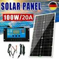 100W 12V Solarpanel Kit Solarmodul USB-Ladegerät Solarzelle Solar+20A Regler