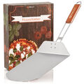 Mahlzeit Pizzaschaufel mit Bambus Griff | 25,5 x 30,5 cm Edelstahl Schieber